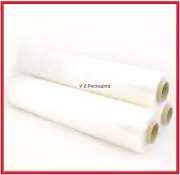 4 ROLLS 500MM X 400M CLEAR 25UM - STRETCH FILM PALLET SHRINK WRAP CARTON