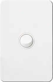 Hager WBSSV1-MW Silhouette Series Switch, Single Pole, Flush, 1 Gang, Vertical, 250V 16AX, 1 or 2 Way, Matt White