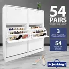 Shoe Cabinet 54 Pairs Shoes Storage Rack Shelf Cupboard 6 Compartments White