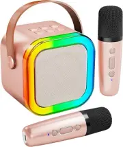 Portable Mini Karaoke Machine For Everyone (2 Mics, Bluetooth)