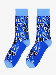 Blue Blossoms Colorful Fun Socks for Women
