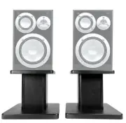 (2) 8” Black Bookshelf Speaker Stands For Yamaha NS-6490 Bookshelf Speakers