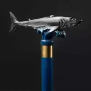 Wooden walking stick shark handle hand carved walking cane animal unique gift