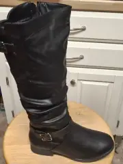 New Women's Top Moda Smart-66 Stylish Casual Rider Boot-blk Size 7