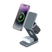 Wireless Charger 15W Fast Charger Station for Apple Samsung Watch iPhone AirPods