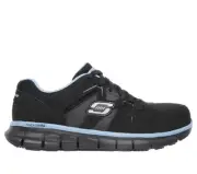 SKECHERS WORK Women's Synergy - Sandlot Alloy Toe Lace-Up Work Shoe Black/Blue -