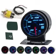 ADDCO 52mm OIL Pressure Gauge Black Multi-color LED w/ mount Cup & sender Unit