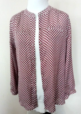 Liz Claiborne Sami-Sheer Long Sleeve Blouse Shirt Open Front Button Size S -NWT
