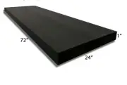 1x24x72 of Charcoal High Density Upholstery Foam Cushion Sheets
