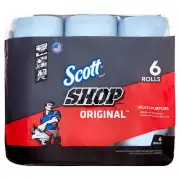 SUPER ABSORBENT Shop Towels, 6 Rolls, 55 Sheets per Roll