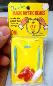 vintage 1960 kids dime store toy, Magic Mystic Beads trick with instructions NEW