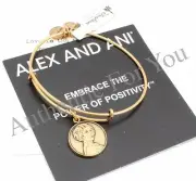 New Disney Parks Alex and Ani Star Wars Princess Leia Gold Charm Bangle Bracelet