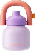 CHAKO LAB Water Bottle with Straw and Carry Handle | Wide Mouth Vacuum Insulated Stainless Steel Metal Thermos Bottles | Reusable, Leak-Proof and BPA-Free | 33oz (Purple&Orange)