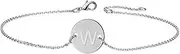 [HUASAI] Initial Bracelet for Women Danity Engraved 26 Letter Round Coin Disc Alphabet Personalized Name Anklet Bracelet for Girls Birthday Gift