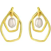 Peora Yellow-Tone 925 Sterling Silver Organic Circlets Freshwater Cultured Pearl