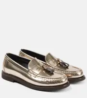 [Brunello Cucinelli] Brunello Cucinelli Metallic leather penny loafers AU 7 gold
