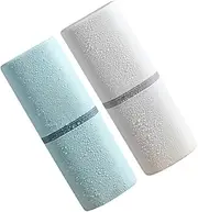 COMPUKAS 2Pcs Portable Toothbrush Storage Case Washing Cup Fine Workmanship Toothbrush Container for Travel Home Compact Stylish Design