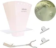 QOOMABA Cloth Diaper Sprayer Splatter Shield with Grabber Reacher Tool - Snap Design for Stability, One-Handed Rinsing, Perfect for Cloth Diapers, Dog Diapers, Lick Mats, Shoes, and More., Grey