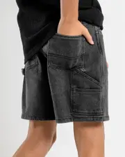 [Skylark] Skylark Boys' Baggy Denim Shorts in Washed Black Size 14 14 Washed Black