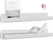 2Pcs Magnetic Book Shelf for Whiteboard, Magnetic Book Shelf for Classroom, Reusable Acrylic Magnetic Book Holder, Book Display Shelf for Teacher Kids Classroom Office (White)
