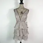 Ieena for Mac Duggal NWT Sparkle Glitter Ruffle Tiered Skirt Mini Pink Size 4