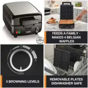 KRUPS Belgian Waffle Maker, Maker with Removable Plates, 4 Slices,...