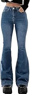 [OULIWANGLUO] Women's High Waisted Bell Bottom Jeans Fashion Stretch Vintage Bootcut Jean Casual Skinny Denim Pants