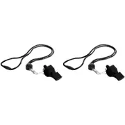 2PK Fox 40 Summit Classic Whistle w/ Breakaway Lanyard Black