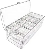 Byttlerom Ice Chilled Condiment Server with 4 Containers and Separate Lids, Serving Tray Platter