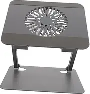 Angoily Laptop Stand with Fan: Ergonomic Foldable Computer Cooling Holder for Desk Portable Rotatable Notebook Riser for Laptops and Tablets