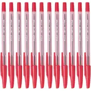 Pilot BP-S Box 12 Stick Type Ballpoint Pen 0.7mm Fine (Red)
