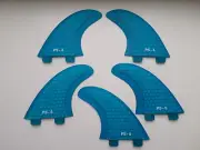 QUAD 5 FIN set HEXCORE surfboard fibreglass THRUSTER FINS (set x 5) FCS compatib