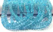 AAA~Natural Blue Topaz Faceted Rondelle Sky Topaz Gemstone Beads Wholesale Price