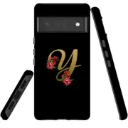 For Google Pixel 6 Pro Case Tough Protective Cover Embellished Letter Y