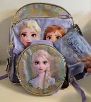 Disney Frozen II 2 Backpack Set with Lunch Kit, Zip Case,Cinch Sack Olaf Dangle