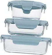 Cabilock 3pcs Practical Glass Food Storage Containers for Office School Outdoor Activities Includes Stylish -Grade Glass