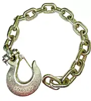 (Qty=2) Safety Chain 1/2" x 36" Grade 70 with Clevis Hook