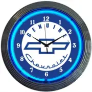 Gm Genuine Chevy Neon Wall Clock Cars Gameroom Basement Mancave Wall Art Decor