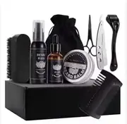 Kangabru Manifestation - Ultimate Beard Kit for Men with Beard Wash, Beard Oil, Beard Balm, double-sided Comb and Scissors, Storage Bag, Gifts for the men in your life