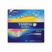 Tampax Pearl Plastic Unscented Tampons 36 Count, 6-Pack Bundle