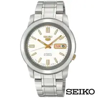 在飛比找momo購物網優惠-【SEIKO 精工】經典5號自動上鍊機械腕錶-白面+金x38