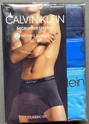 NWT Calvin Klein Stretch Microfiber Boxer Briefs NB2928 Size XL - 3 Briefs Blues