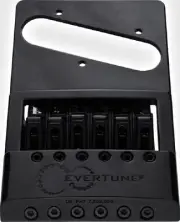 Evertune T Model 6 String Bridge for Tele Style Guitars Black