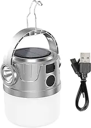 Solar Camping Lantern | Solar Portable LED Camping Lantern - Portable Camp Lamp Digital Display LED Flashlight for Hiking, Fishing & Outdoor