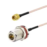 RG316 N Type Female Sealed Bulkhead Mount to SMA Male Pigtail RF Cable 180cm