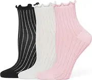 [HUE] Women's Sheer Anklet 3 Pair Pack