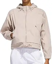 [adidas] Golf Jacket Beyond The Course Water Repellent Full Zip Box Silhouette Long Sleeve Hoodie, Women's, Wonder Tarp, M