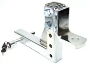 10" Adjustable Drop Hitch Ball Mount for 2" Receiver H-D with Pin Lock Chrome