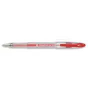 5 Star Office Roller Gel Pen Clear Barrel 1mm Tip 0.5mm Line Red Pack of 12