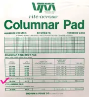 12 NOS 13-Column Analysis Ledger 50 Sheet Pads NEW 11x 16.375 Grn Paper 58-2486